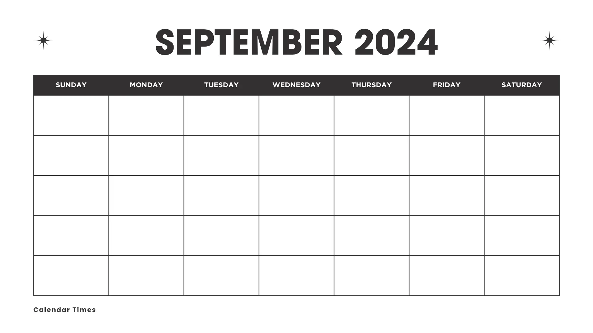 Blank September 2024 Calendar