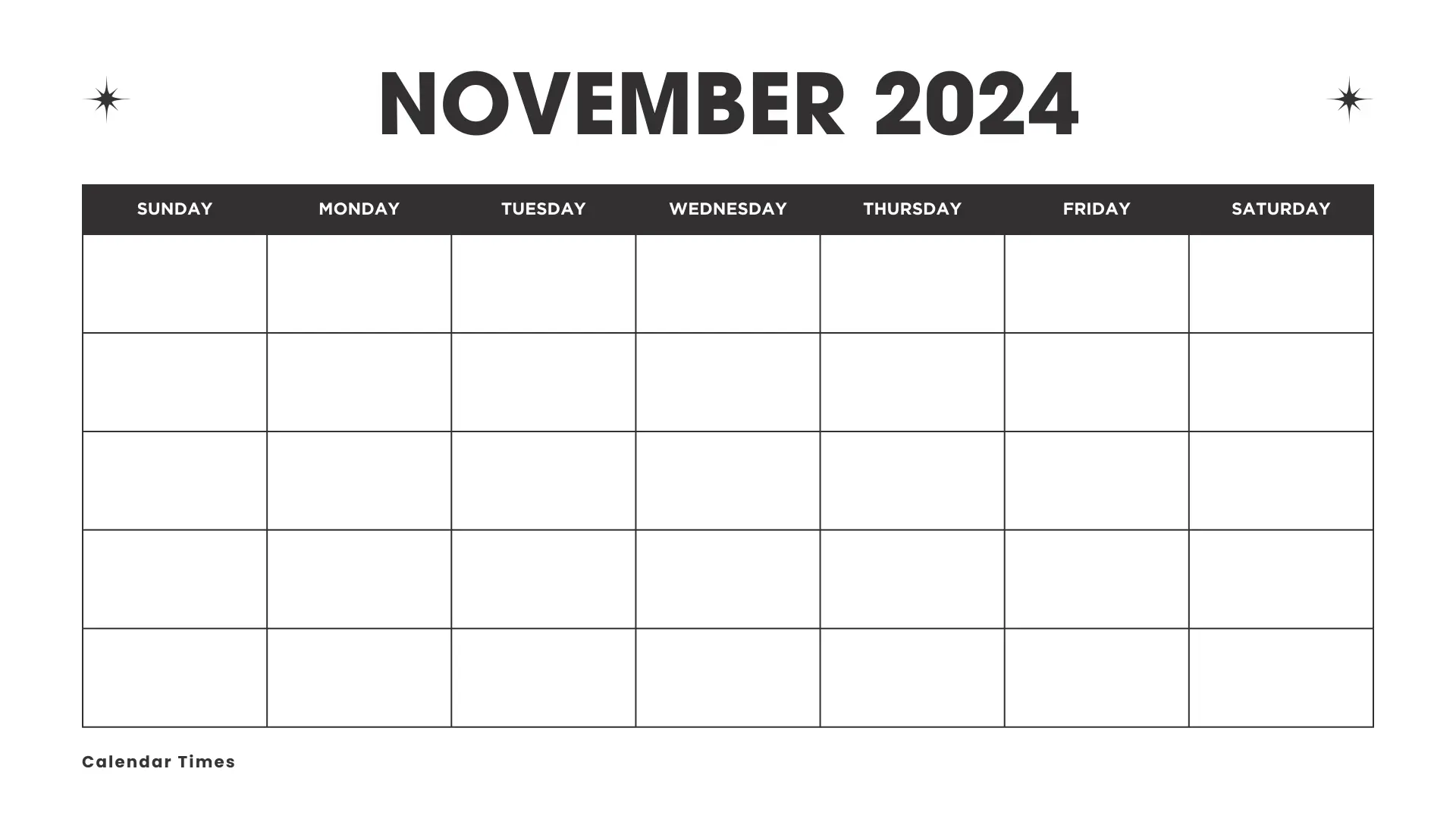 Blank November 2024 Calendar