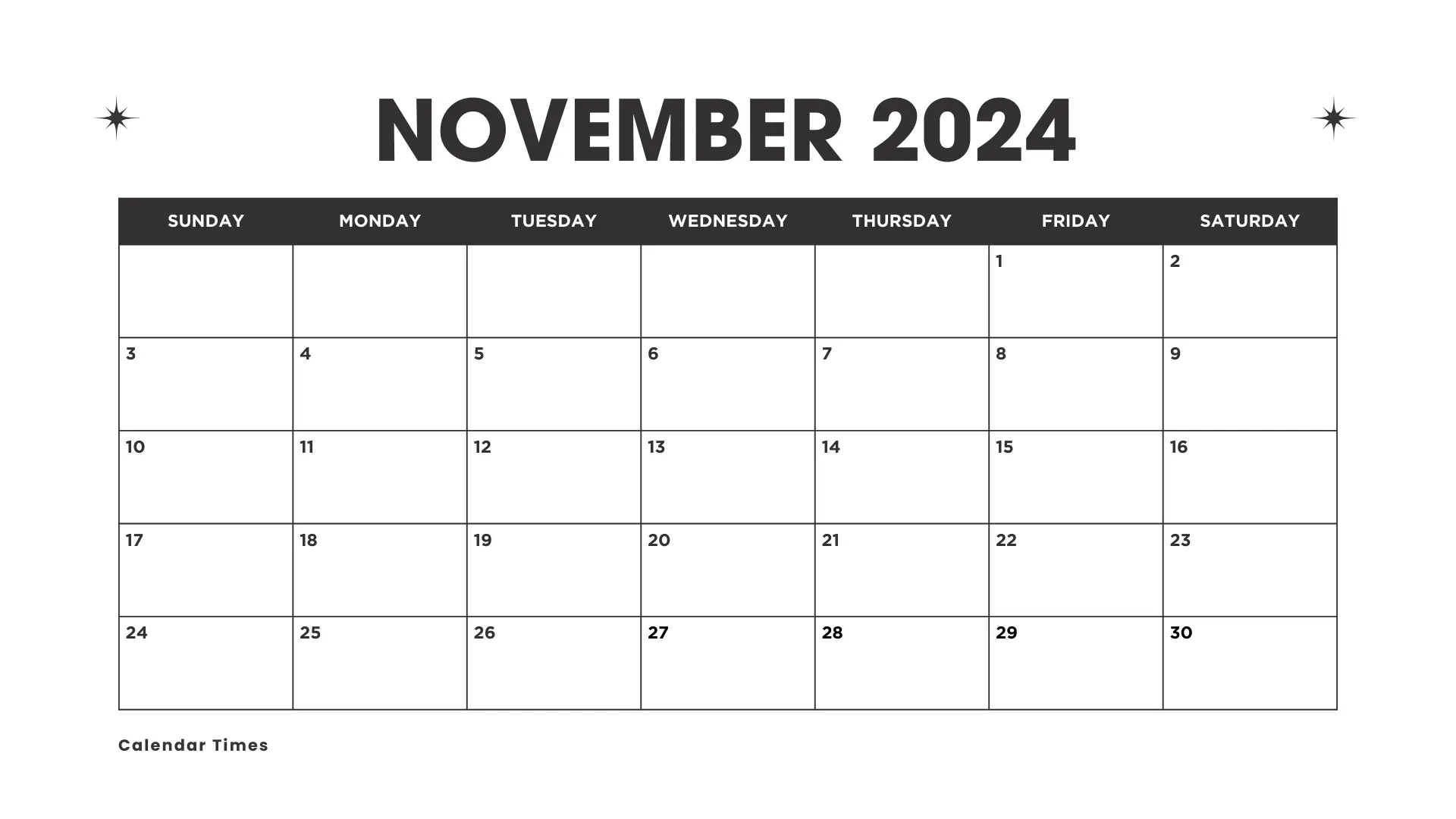 November 2024 Calendar with UK Holidays