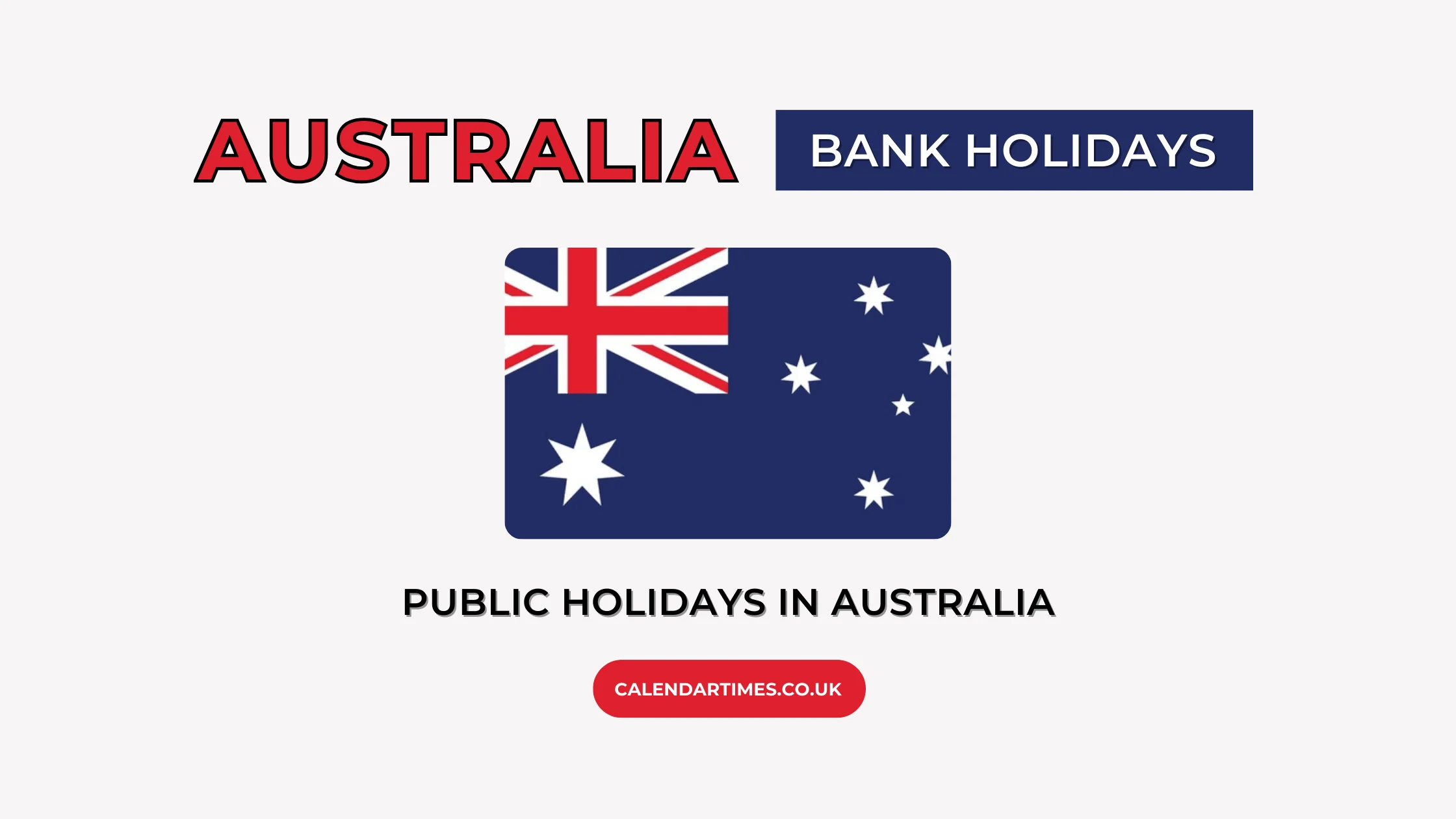 Australia Bank Holidays and Full Dates
