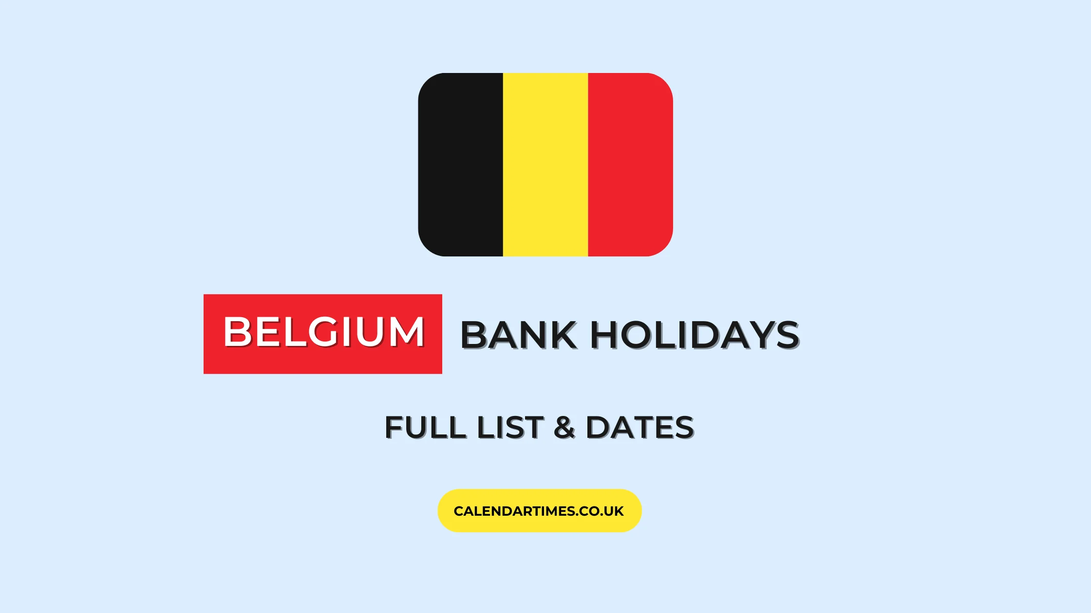 Belgium Bank Holidays and Public Holidays