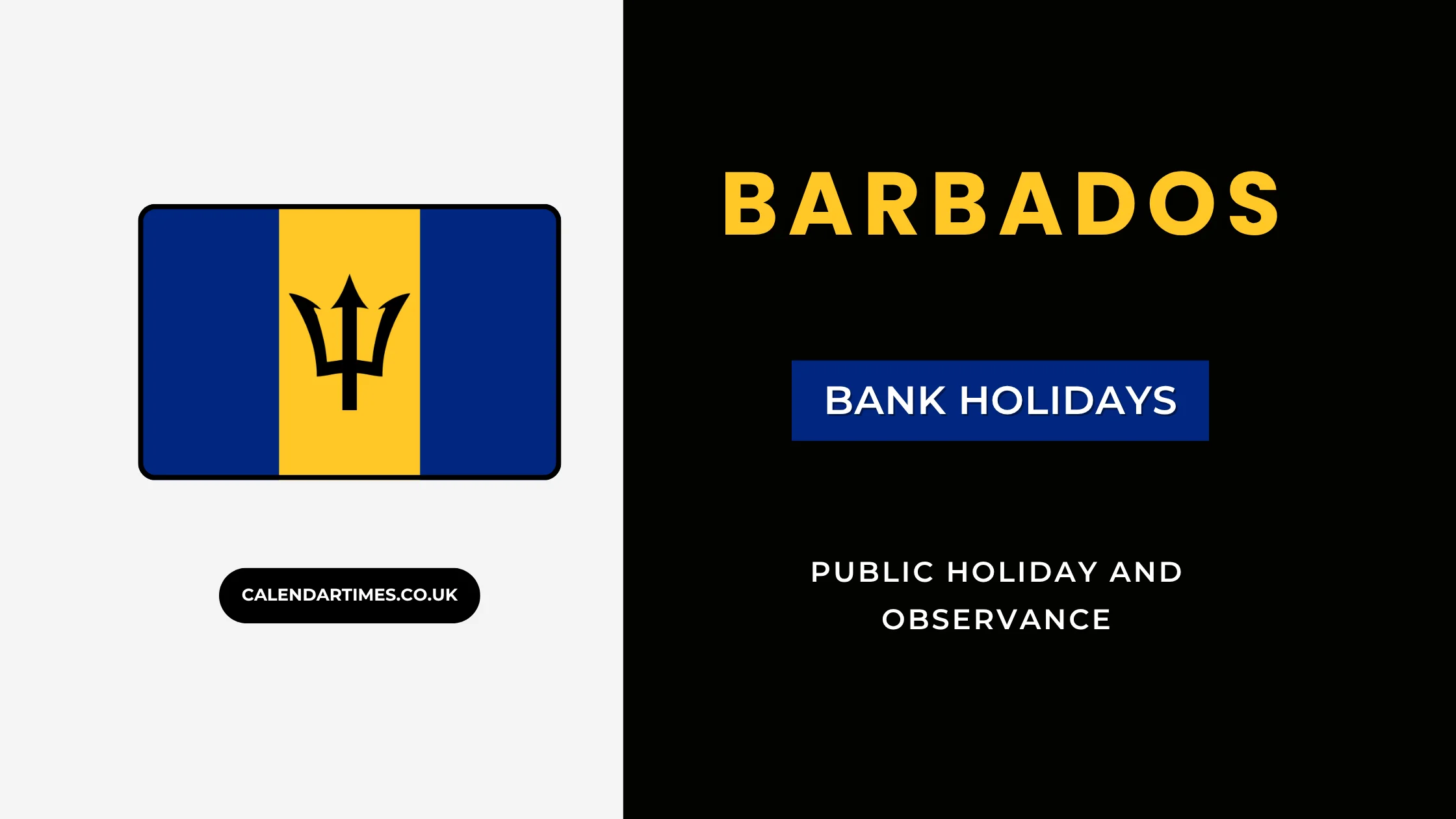 Barbados Bank Holidays and Observances